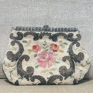 ✨ Handbeaded in France ✨ Josef Microbeaded Rhinestone Frame Bag Gorgeous Quality